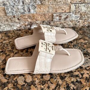 Tory Burch Leather Flip Flops, Summer Slides